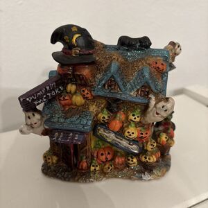 Vintage Haunted Haven Halloween Pumpkin Factory Ceramic House Ghost
